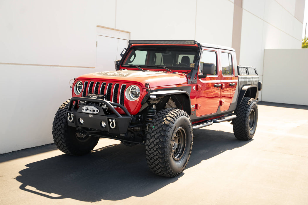 DV8 Offroad 2020-2026 Jeep Gladiator JT OE Plus Side Steps – installed on vehicle, image 8 of 18