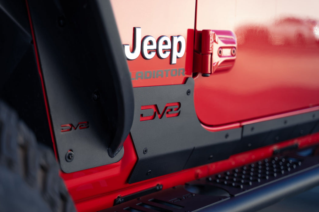 DV8 Offroad 2020-2026 Jeep Gladiator JT Rock Skins – installed on vehicle, image 8 of 13