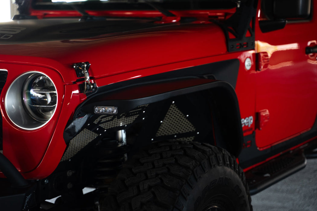 DV8 Offroad 2020-2026 Jeep Gladiator JT Slim Fender Flares – installed on vehicle, image 7 of 20