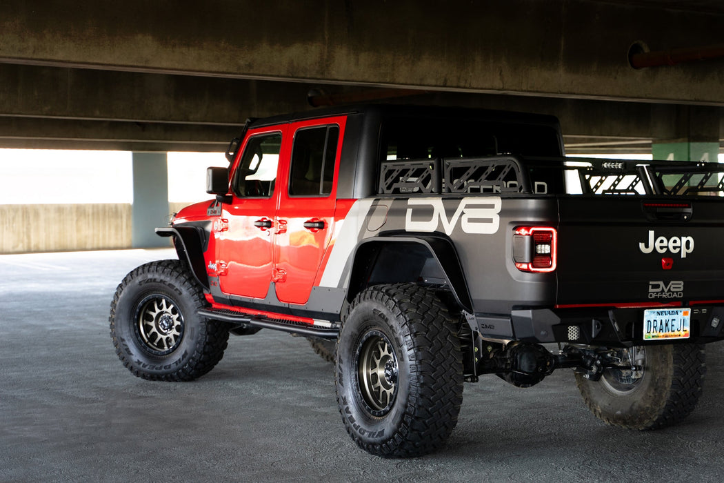 DV8 Offroad 2020-2026 Jeep Gladiator JT Slim Fender Flares – installed on vehicle, image 13 of 20