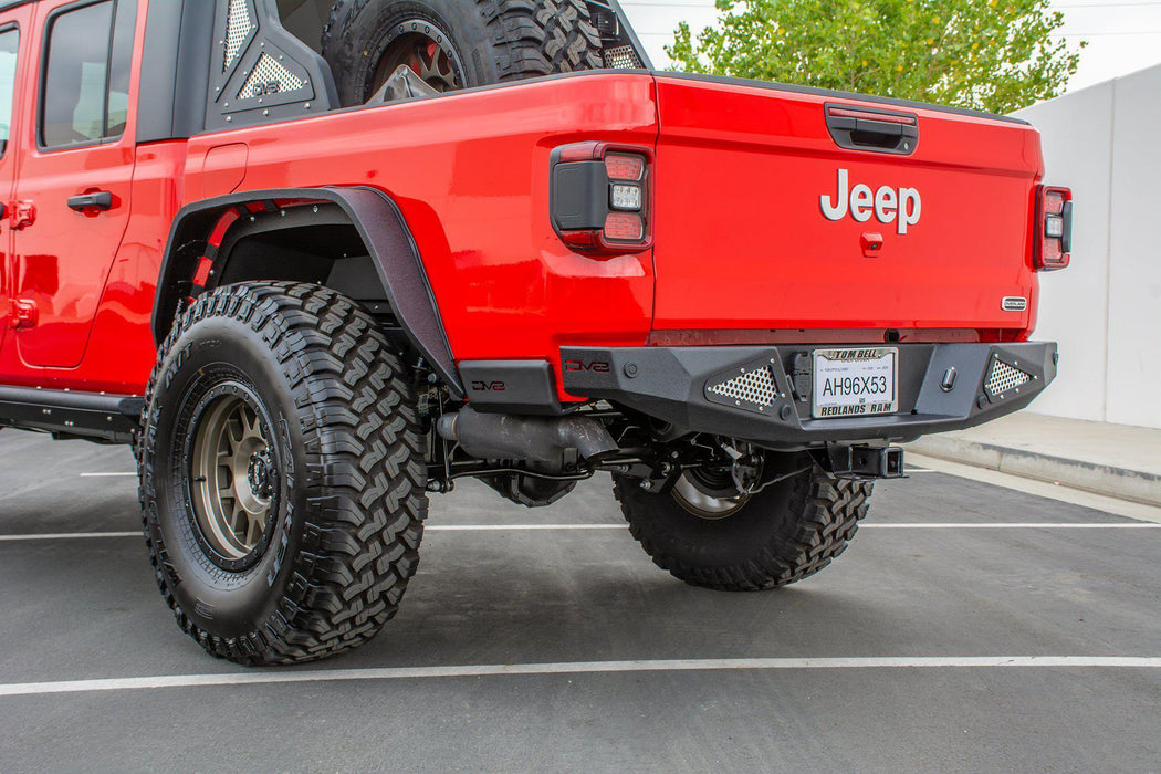 DV8 Offroad 2020-2026 Jeep Gladiator JT Bedside Rock Sliders – on the trail, image 3 of 6