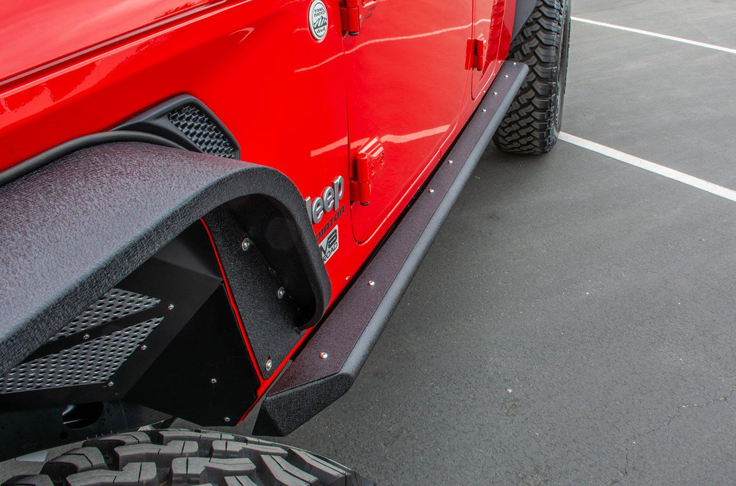DV8 Offroad 2020-2026 Jeep Gladiator JT Rock Sliders with Step – on the trail, image 4 of 7