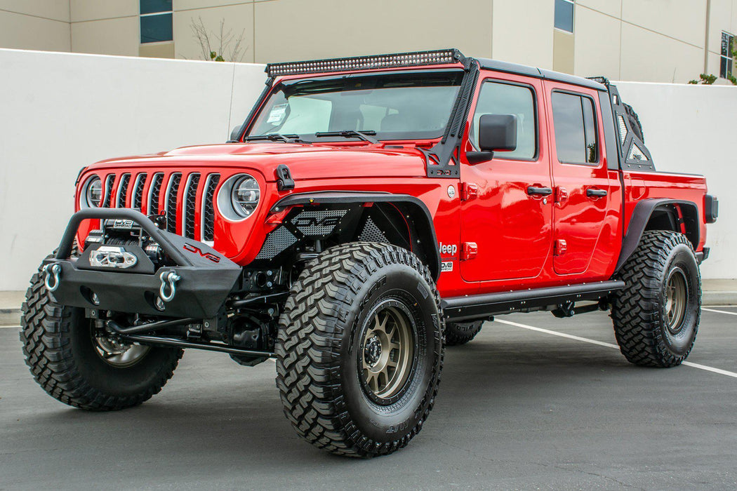 DV8 Offroad 2020-2026 Jeep Gladiator JT Rock Sliders with Step – on the trail, image 5 of 7