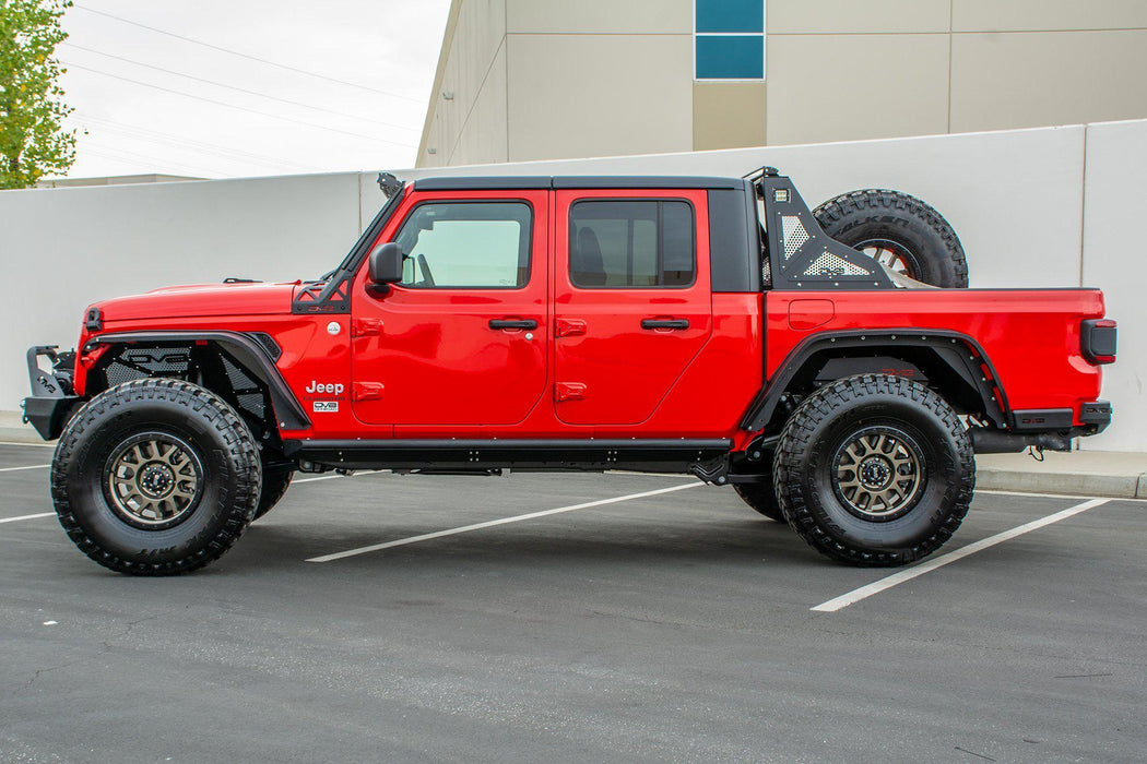 DV8 Offroad 2020-2026 Jeep Gladiator JT Rock Sliders with Step – on the trail, image 6 of 7