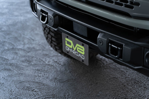 DV8 Offroad 2021-2026 Ford Bronco Capable Bumper Front License Plate Mount – installed on vehicle, image 2 of 13