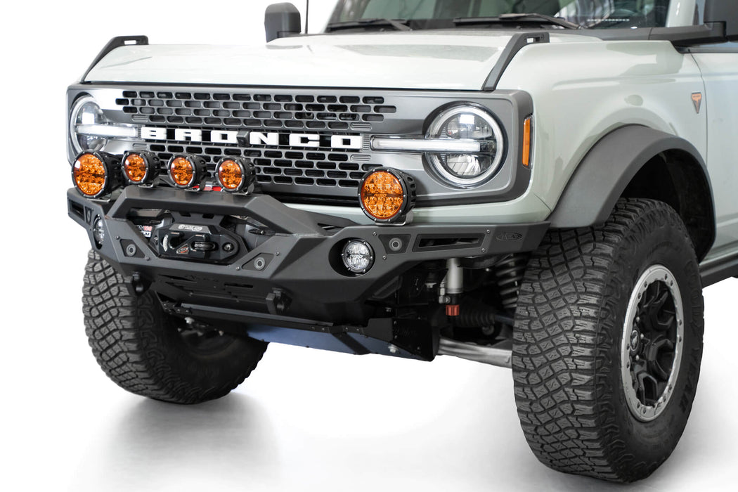 Addictive Desert Designs 2021-2026 Ford Bronco Krawler Front Bumper – installed on vehicle, image 6 of 18