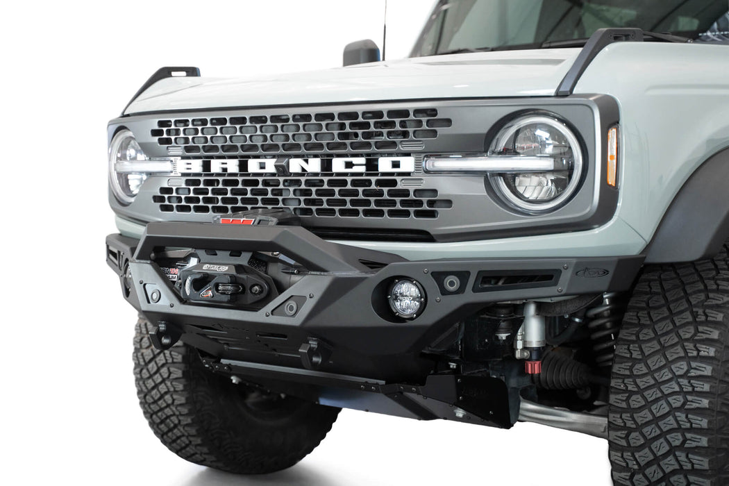 Addictive Desert Designs 2021-2026 Ford Bronco Krawler Front Bumper – installed on vehicle, image 4 of 18