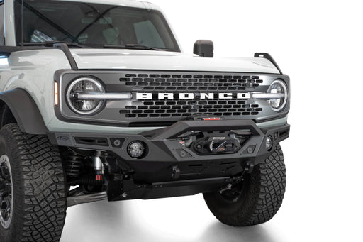 Addictive Desert Designs 2021-2026 Ford Bronco Krawler Front Bumper – installed on vehicle, image 1 of 18