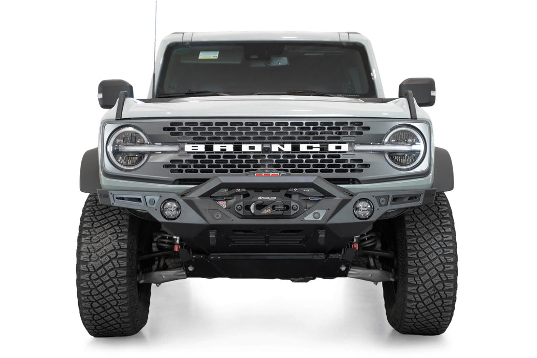Addictive Desert Designs 2021-2026 Ford Bronco Krawler Front Bumper – installed on vehicle, image 2 of 18