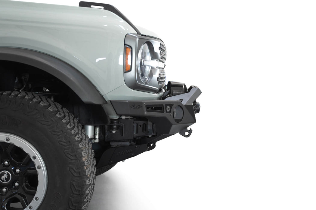 Addictive Desert Designs 2021-2026 Ford Bronco Krawler Front Bumper – installed on vehicle, image 8 of 18