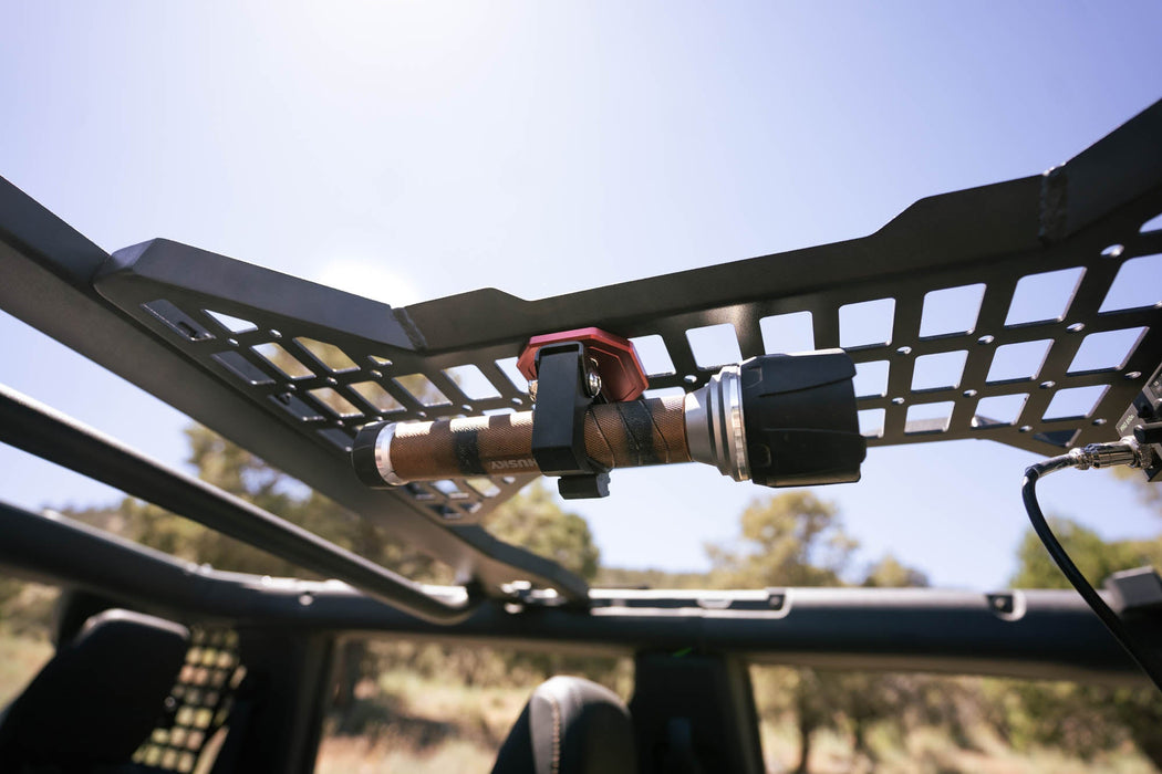 DV8 Offroad 2021-2026 Ford Bronco 4-Door Overhead Molle Panel – installed on vehicle, image 12 of 17