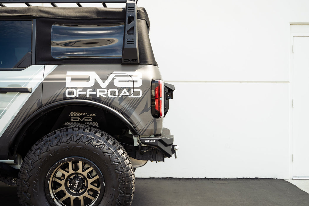 DV8 Offroad 2021-2026 Ford Bronco Spare Tire Delete – installed on vehicle, image 5 of 18