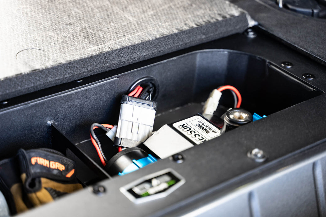 DV8 Offroad 2021-2026 Ford Bronco Air Compressor Mount & Storage Box – installed on vehicle, image 5 of 11