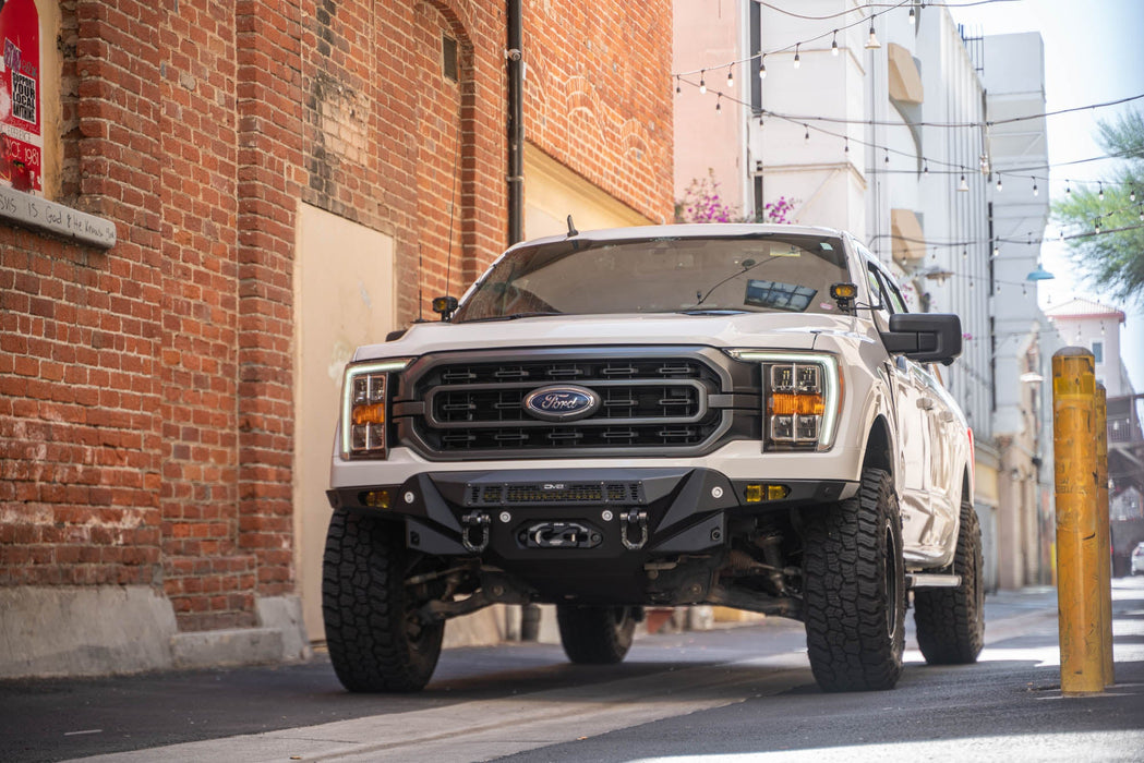 DV8 Offroad 2021-2026 Ford F-150 Adaptive Cruise Control Relocation Bracket – installed on vehicle, image 5 of 6