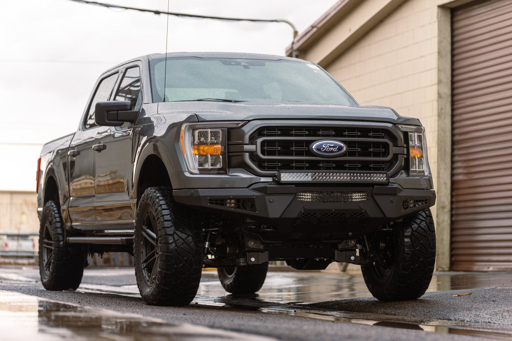 Addictive Desert Designs 2021-2023 Ford F-150 HoneyBadger Front Bumper – on the trail, image 20 of 20