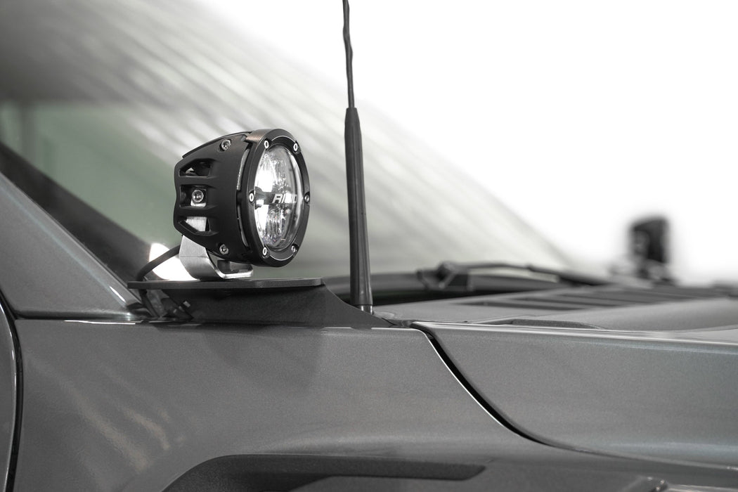 Addictive Desert Designs 2021-2026 Ford F-150 & Raptor Ditch Light Brackets – installed on vehicle, image 9 of 10