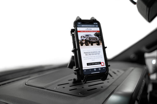 Addictive Desert Designs 2021-2023 Ford F-150 & Raptor Digital Device Dash Mount – installed on vehicle, image 1 of 7