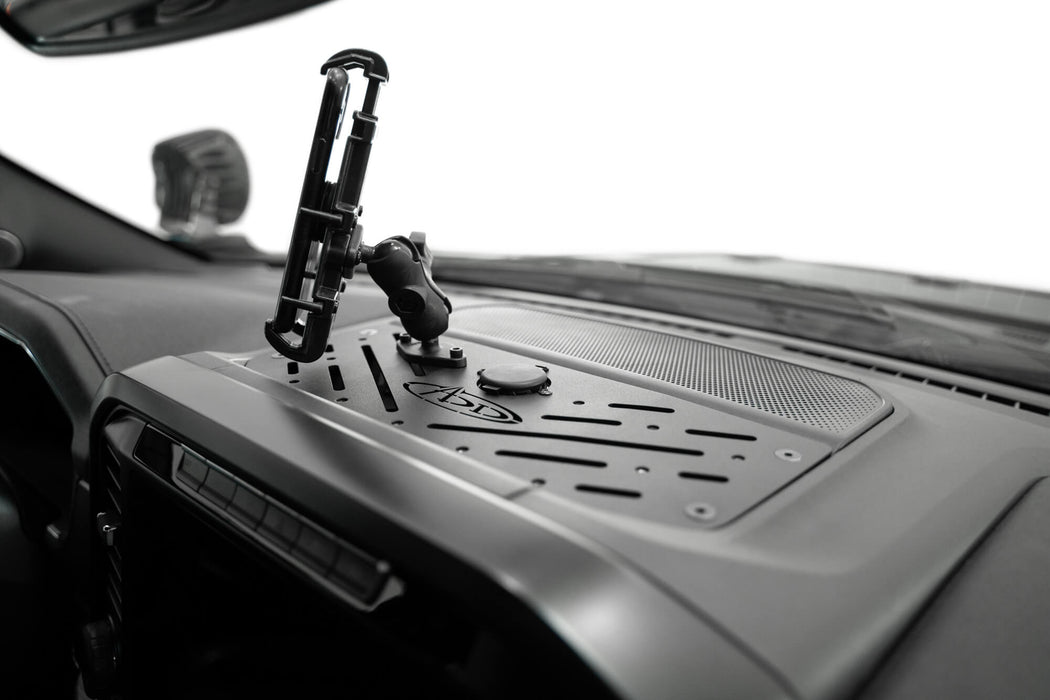 Addictive Desert Designs 2021-2023 Ford F-150 & Raptor Digital Device Dash Mount – installed on vehicle, image 5 of 7