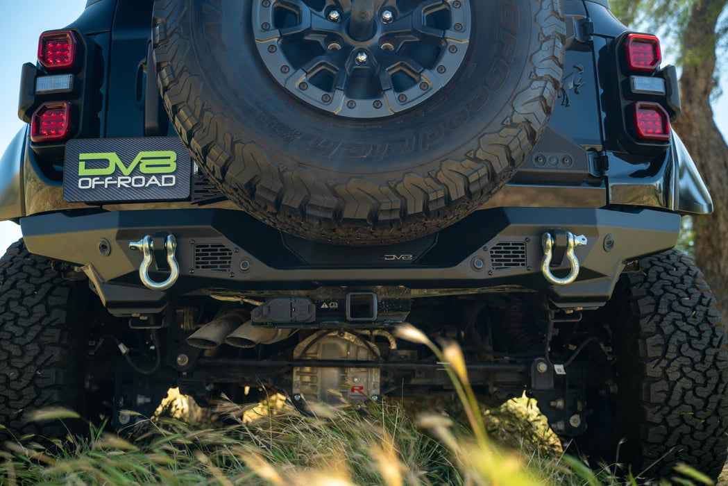 DV8 Offroad 2021-2026 Ford Bronco Spec Series Rear Bumper – installed on vehicle, image 11 of 18