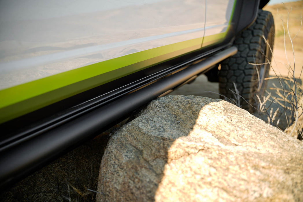 DV8 Offroad 2021-2026 Ford Bronco FS-15 4-Door Rock Sliders V2 – installed on vehicle, image 3 of 19