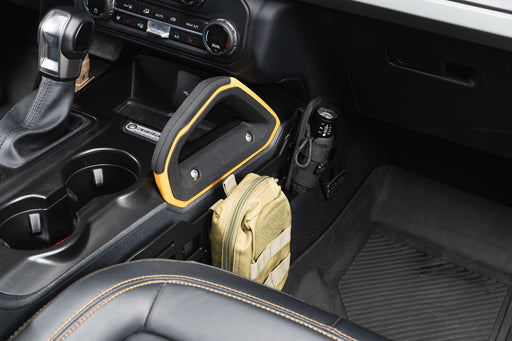 DV8 Offroad 2021-2026 Ford Bronco Center Console Molle Panels – installed on vehicle, image 2 of 12