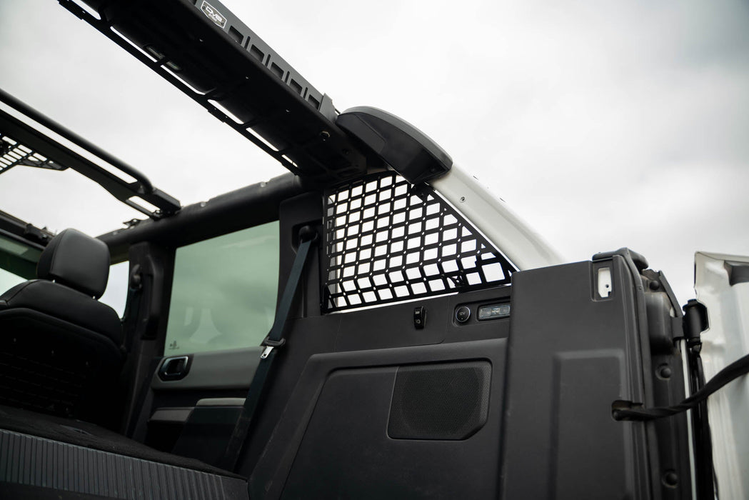 DV8 Offroad 2021-2026 Ford Bronco Pocketed Rear Window Molle Panels – installed on vehicle, image 8 of 13