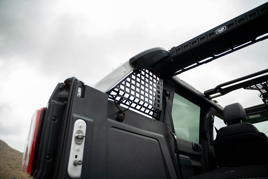 DV8 Offroad 2021-2026 Ford Bronco Pocketed Rear Window Molle Panels – installed on vehicle, image 9 of 13