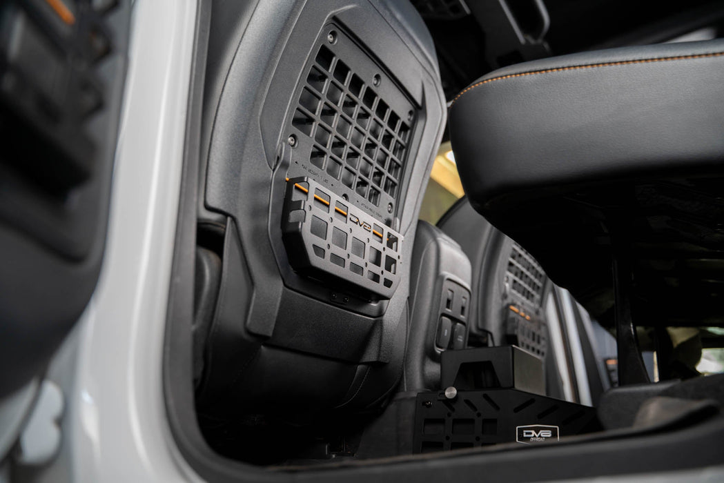 DV8 Offroad 2021-2026 Ford Bronco Seat Back Molle Pockets – installed on vehicle, image 5 of 17