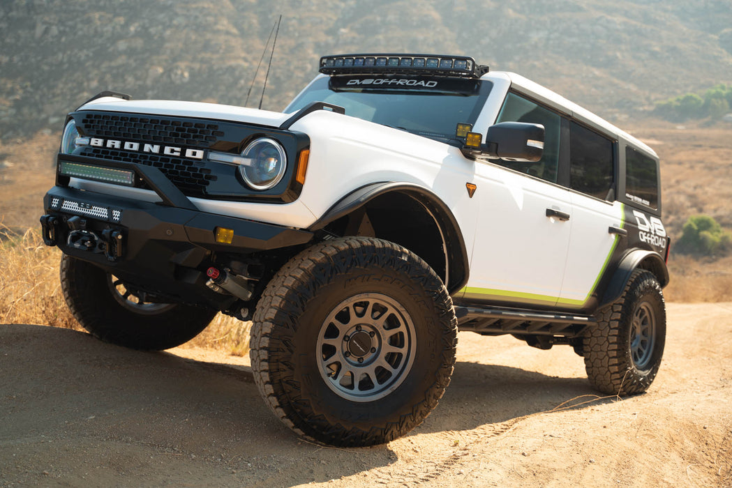 DV8 Offroad 2021-2026 Ford Bronco MTO V2 Front Bumper – installed on vehicle, image 5 of 19
