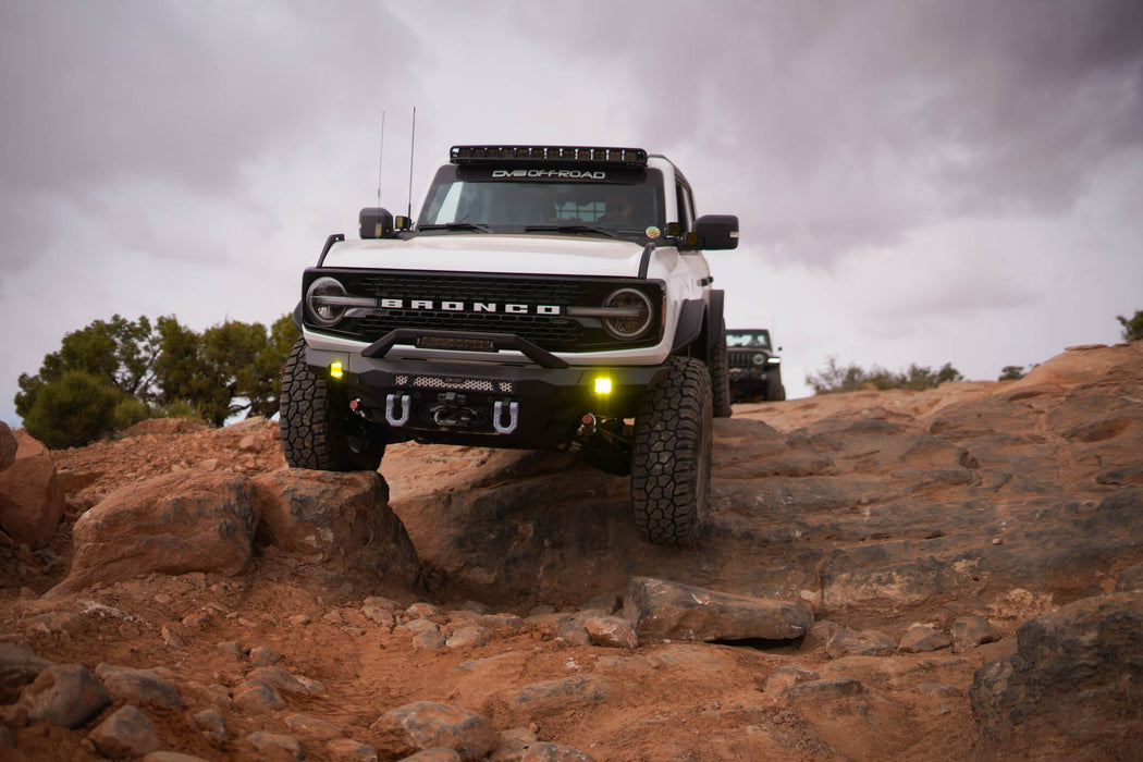 DV8 Offroad Bull Bar with LED Light Bar Mount For MTO & Spec Series Front Bumpers – on the trail, image 6 of 17