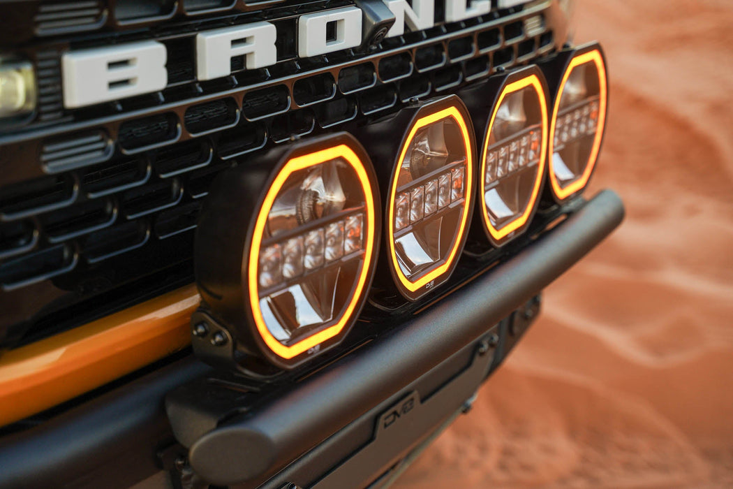 DV8 Offroad 2021-2026 Ford Bronco Tube Series Front Bumper – installed on vehicle, image 16 of 20