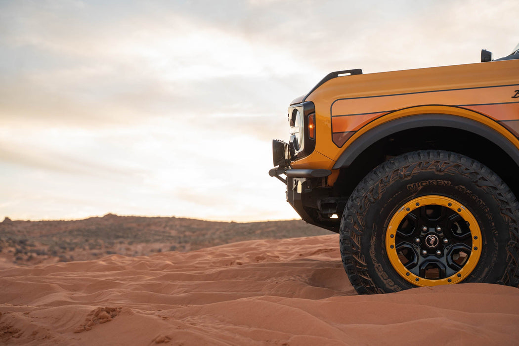 DV8 Offroad 2021-2026 Ford Bronco Tube Series Front Bumper – installed on vehicle, image 18 of 20
