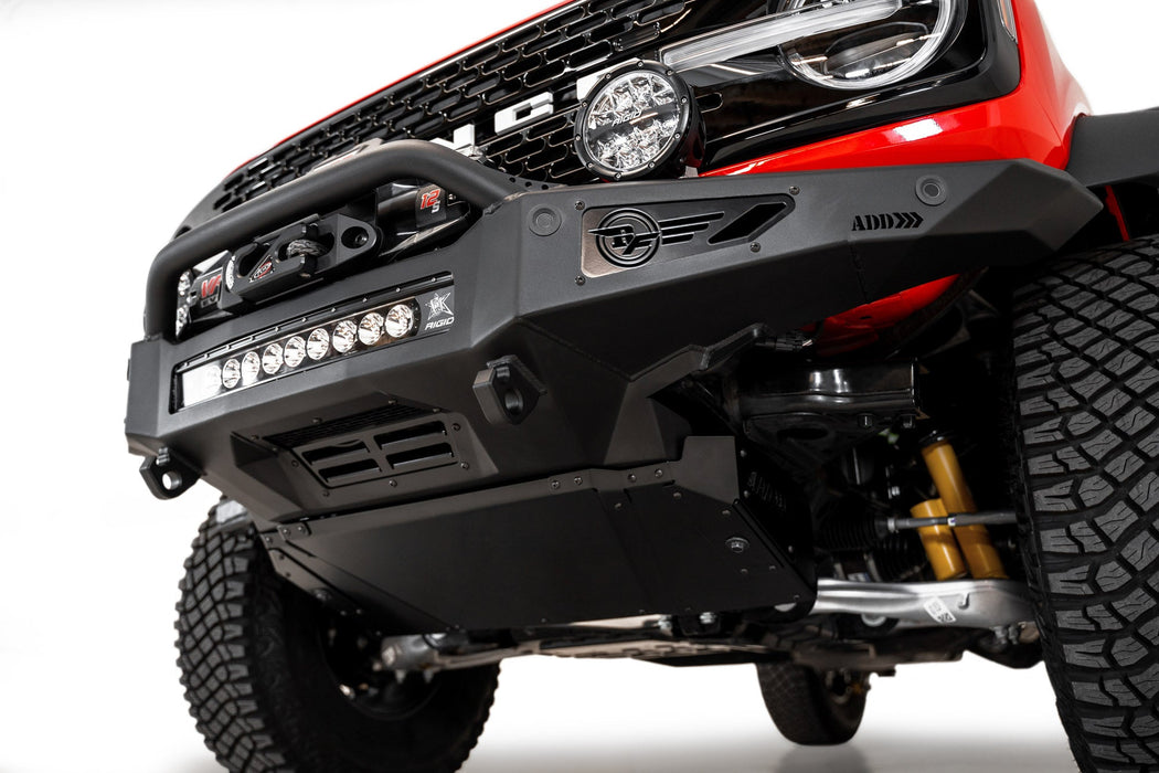 Addictive Desert Designs 2021-2026 Ford Bronco Rock Fighter Winch Front Bumper – on the trail, image 13 of 20