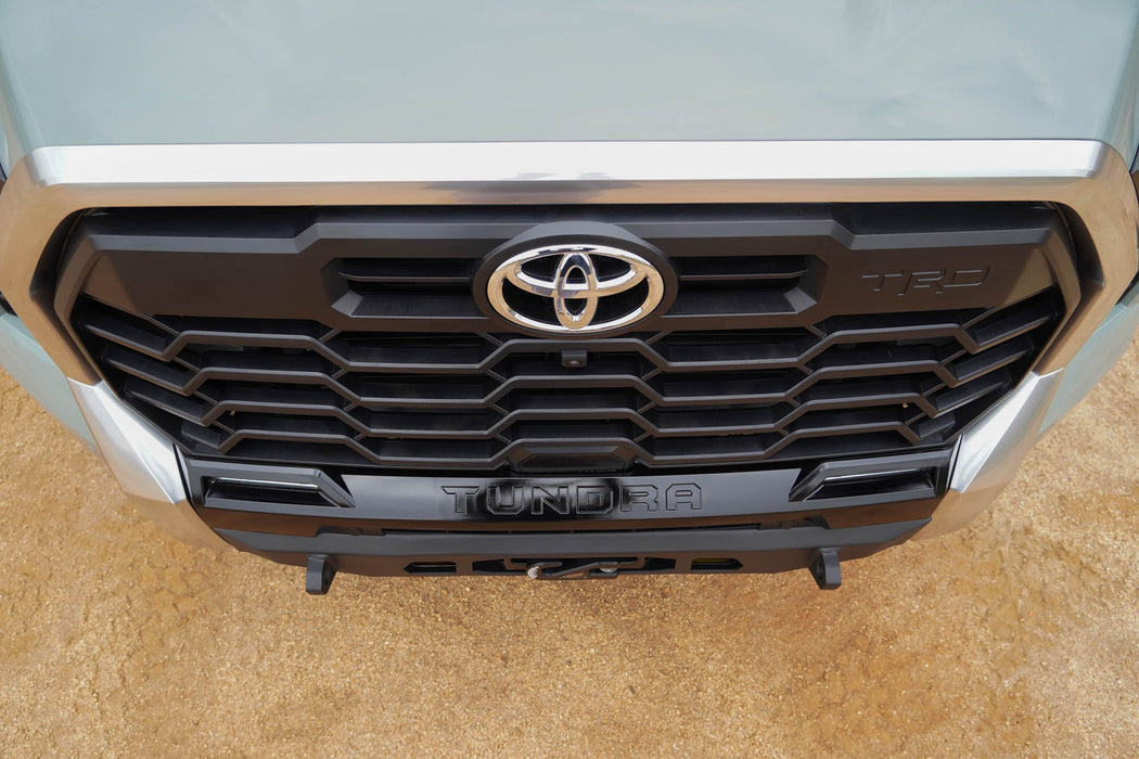 DV8 Offroad 2022-2026 Toyota Tundra Centric Series Front Bumper – installed on vehicle, image 8 of 17