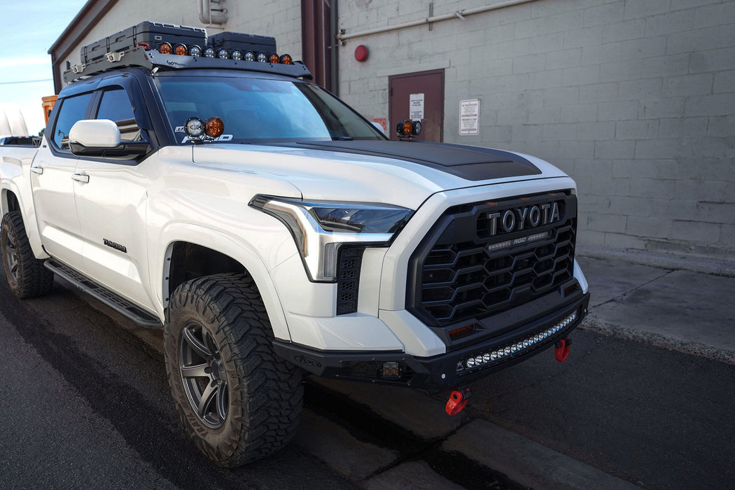 Rago Fabrication 2022-2026 Toyota Tundra Dual Ditch Light Brackets – installed on vehicle, image 8 of 12