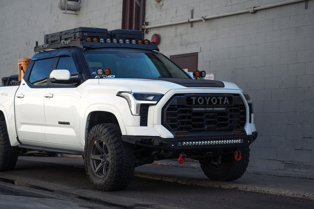 Rago Fabrication 2022-2026 Toyota Tundra Dual Ditch Light Brackets – installed on vehicle, image 3 of 12