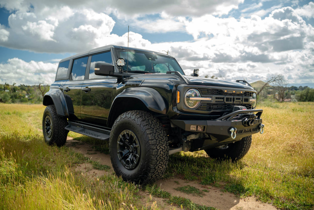 DV8 Offroad 2022-2026 Ford Bronco Raptor Spec Series Winch Front Bumper – installed on vehicle, image 3 of 17