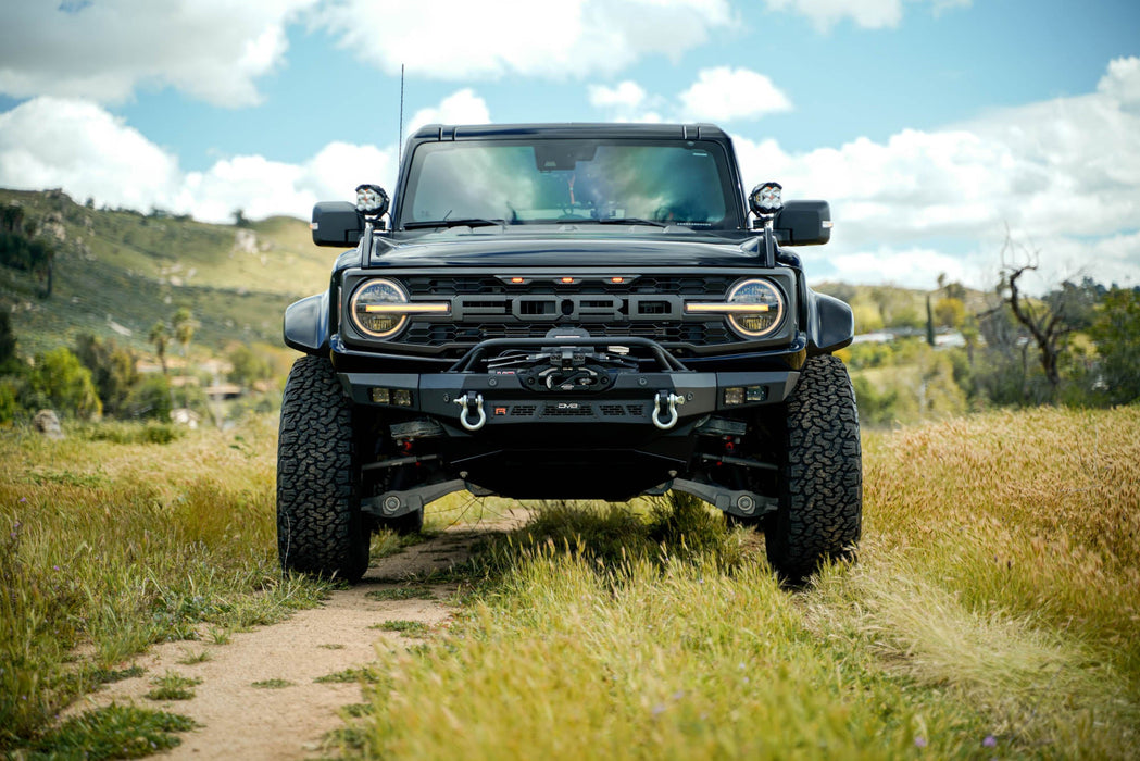DV8 Offroad 2022-2026 Ford Bronco Raptor Spec Series Winch Front Bumper – installed on vehicle, image 2 of 17