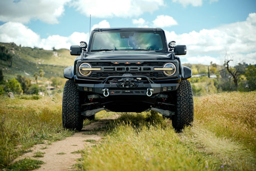 DV8 Offroad 2022-2026 Ford Bronco Raptor Spec Series Winch Front Bumper – installed on vehicle, image 2 of 17
