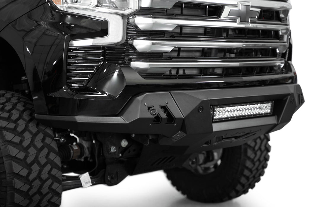 Addictive Desert Designs 2022-2026 Chevy Silverado 1500 Black Label Front Bumper – installed on vehicle, image 11 of 12
