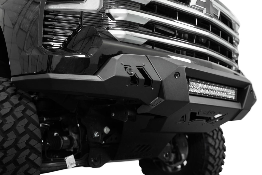 Addictive Desert Designs 2022-2026 Chevy Silverado 1500 Black Label Front Bumper – installed on vehicle, image 6 of 12
