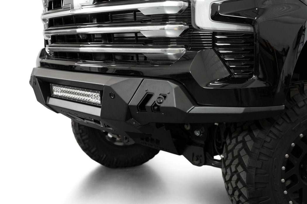 Addictive Desert Designs 2022-2026 Chevy Silverado 1500 Black Label Front Bumper – installed on vehicle, image 7 of 12