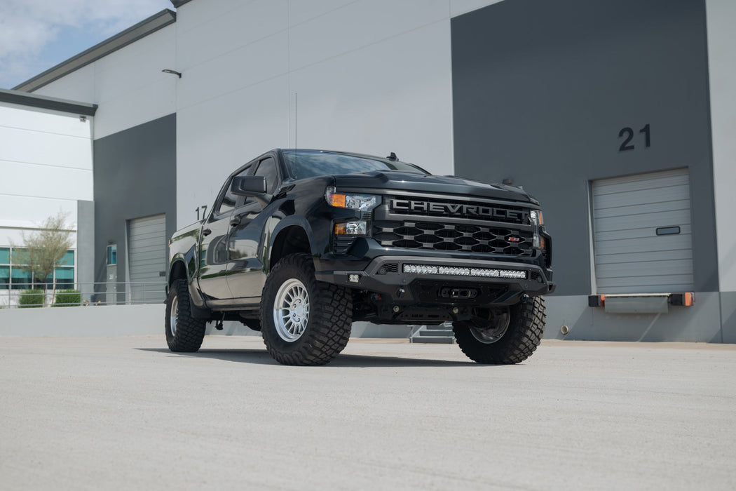 Addictive Desert Designs 2022-2026 Chevy Silverado 1500 Stealth Fighter Front Bumper – on the trail, image 17 of 19
