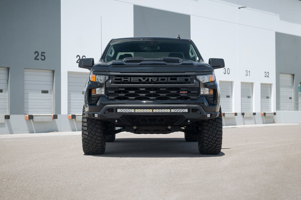 Addictive Desert Designs 2022-2026 Chevy Silverado 1500 Stealth Fighter Front Bumper – on the trail, image 15 of 19