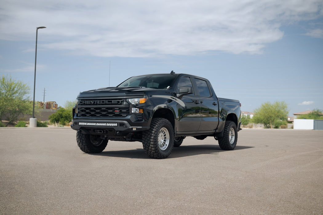 Addictive Desert Designs 2022-2026 Chevy Silverado 1500 Stealth Fighter Front Bumper – on the trail, image 19 of 19