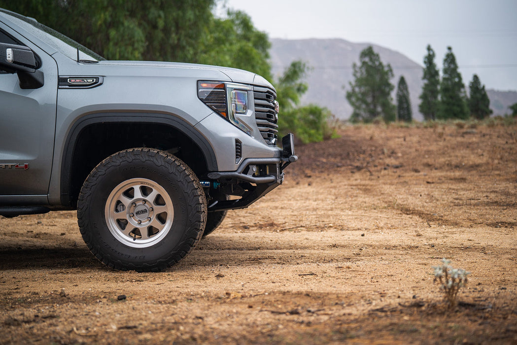DV8 Offroad 2022-2026 GMC Sierra 1500 Tube Front Bumper – installed on vehicle, image 5 of 18