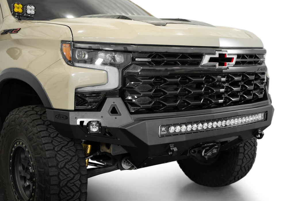 ADD 2022-2026 Chevy Silverado 1500 ZR2 Stealth Fighter Front Bumper – installed on vehicle, image 1 of 15