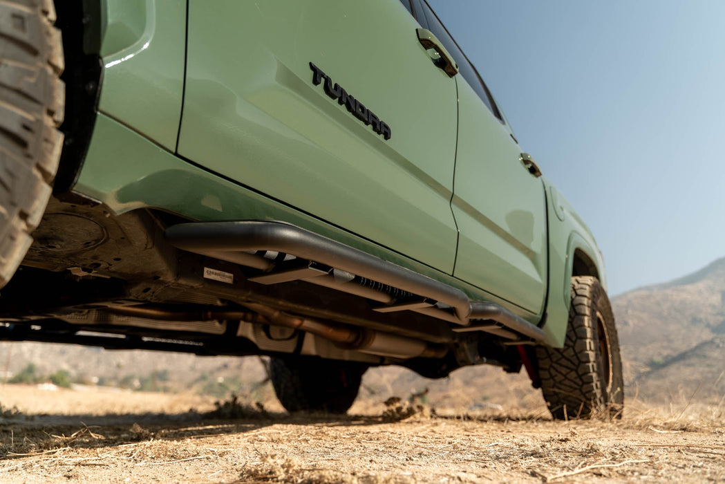 DV8 Offroad 2022-2026 Toyota Tundra Crew Max OE Plus Side Steps – installed on vehicle, image 3 of 11