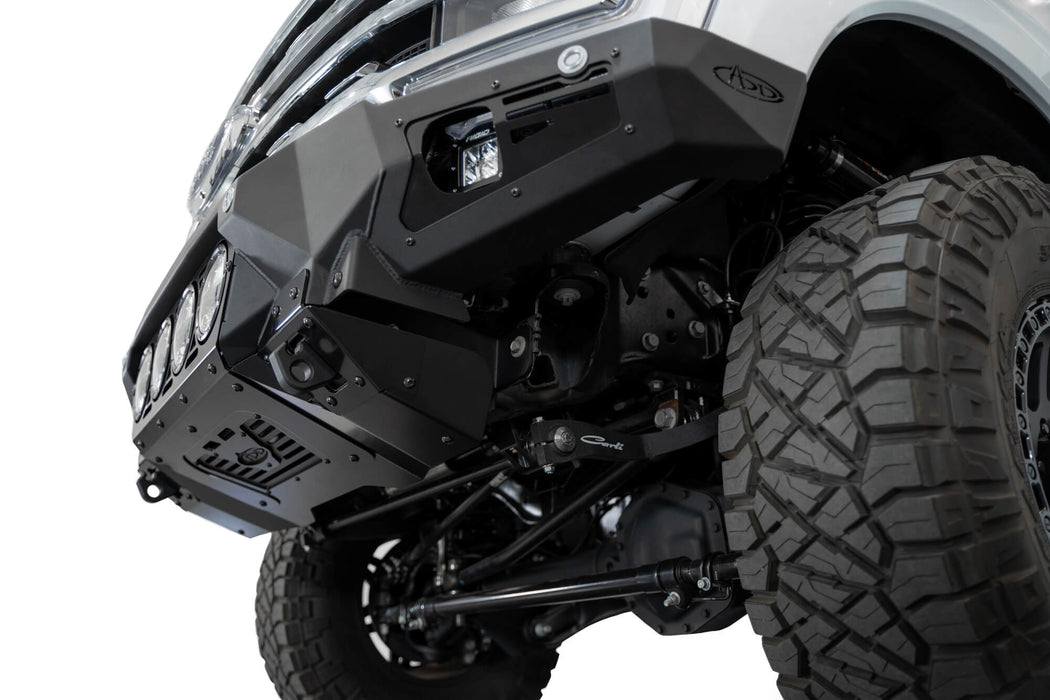 Addictive Desert Designs 2023-2026 Ford Super Duty Bomber Front Bumper Rigid – installed on vehicle, image 12 of 12