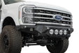 Addictive Desert Designs 2023-2026 Ford Super Duty Bomber Front Bumper Rigid – installed on vehicle, image 1 of 12